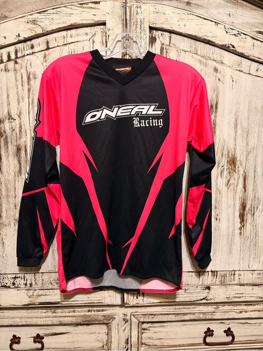 O’Neal MX Racing Youth Motocross Jersey – Kids Large – Black/Pink